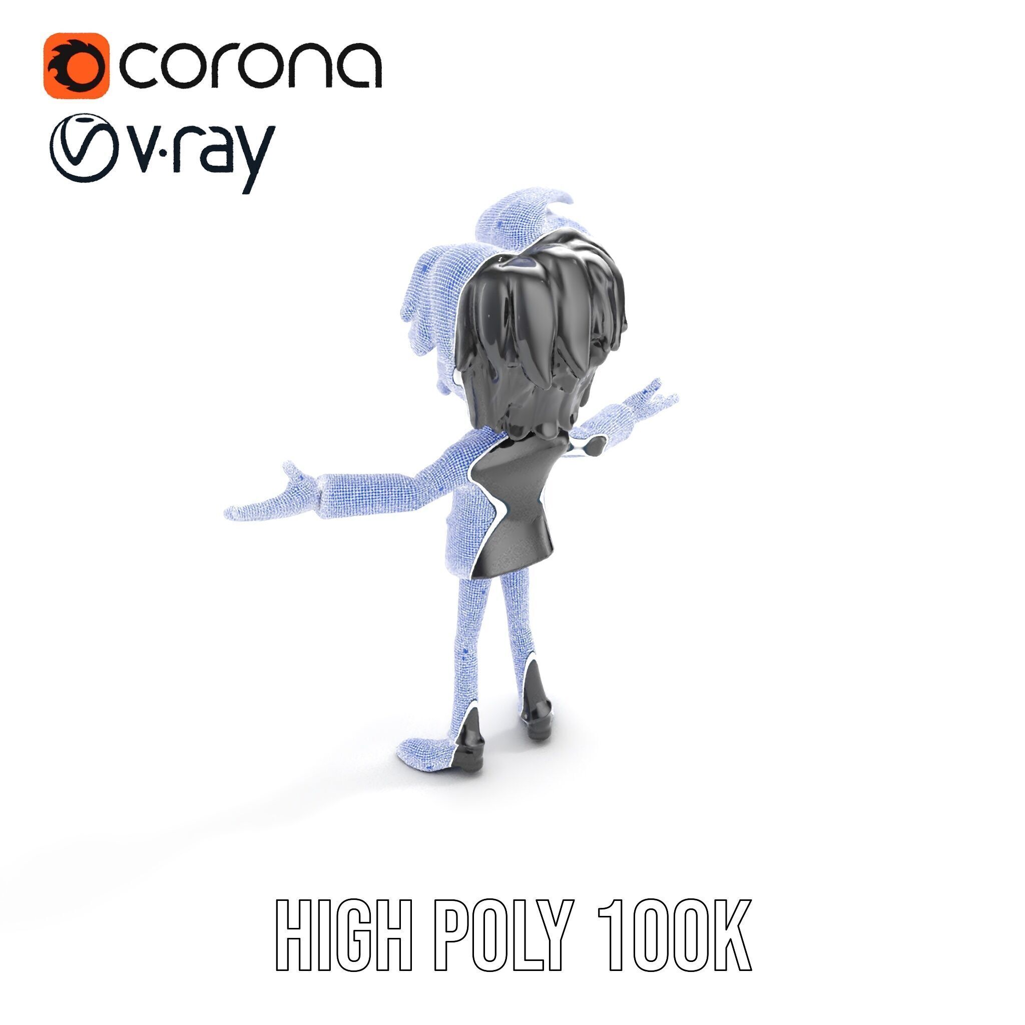 Stylish Suit Character Model  Rigged and Animated Low-poly 3D model_37