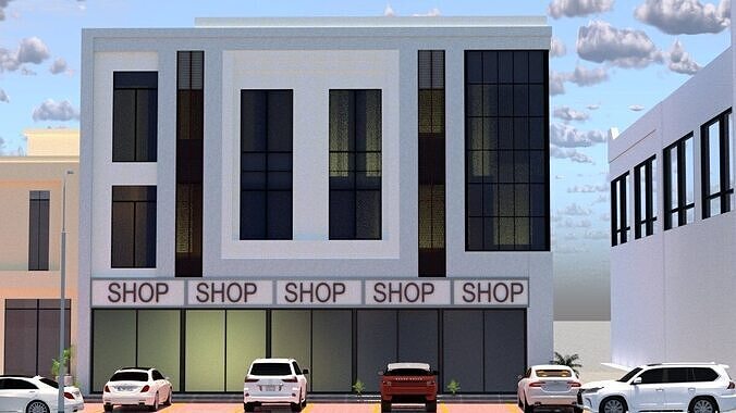 Modern Commercial Building A21 DWG and SketchUp Model 3D model