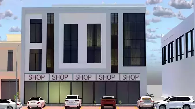 Modern Commercial Building A21 DWG and SketchUp Model