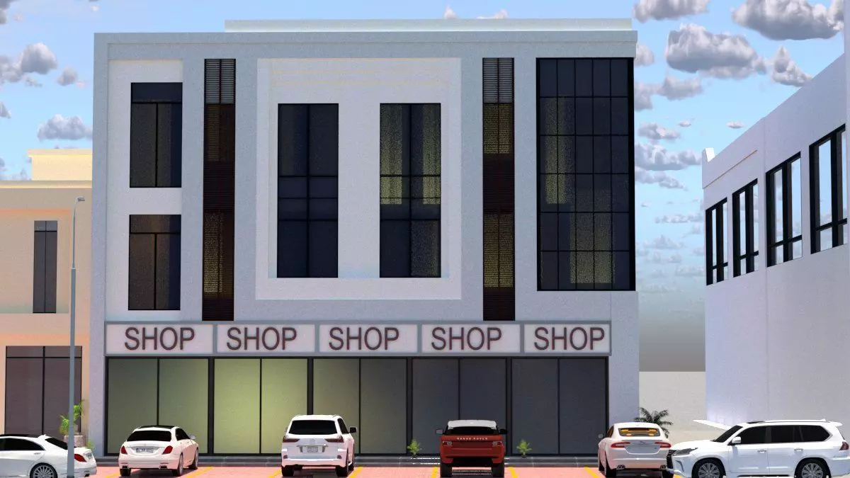 Modern Commercial Building A21 DWG and SketchUp Model 3D model | CGTrader