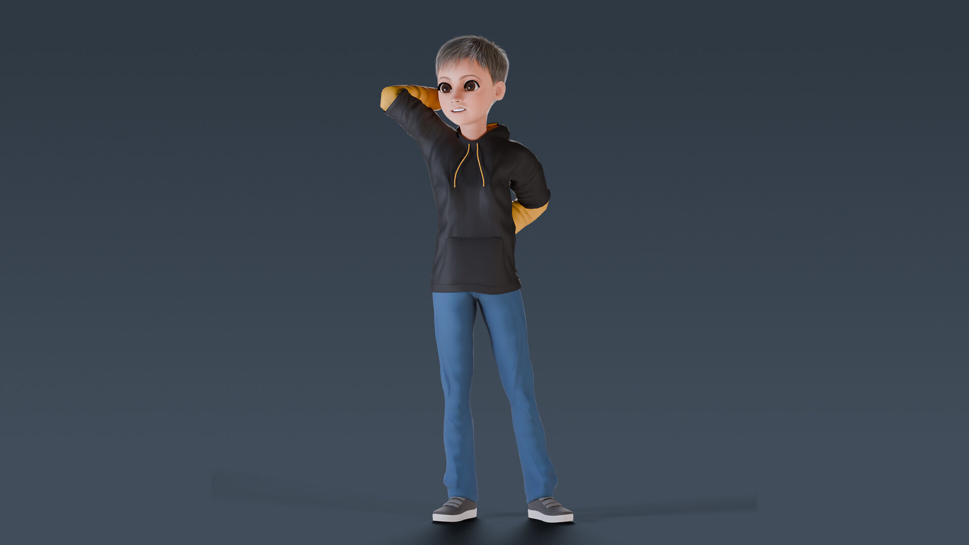 Cartoon Young Boy Rigged Free low-poly 3D model_11