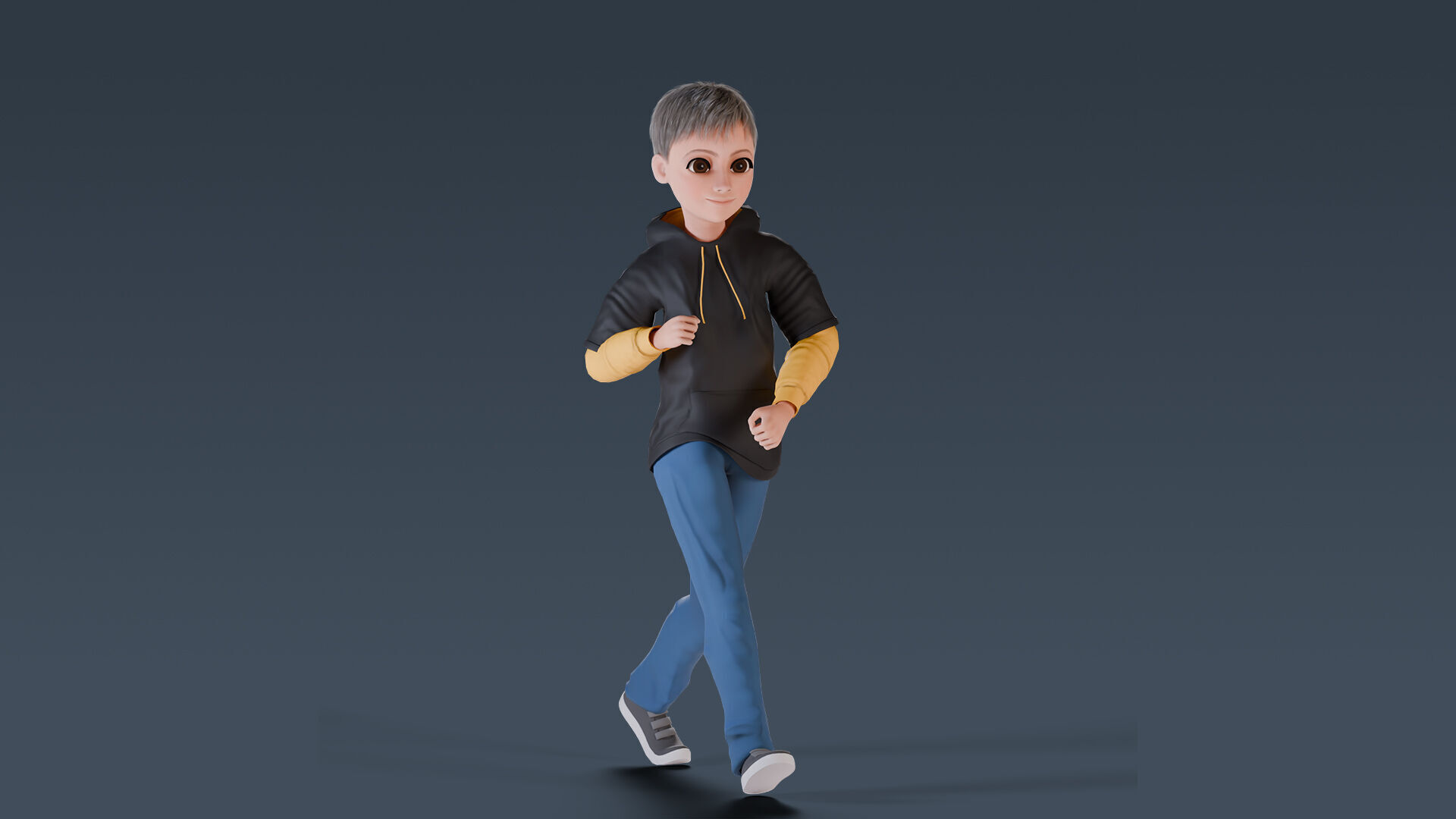 Cartoon Young Boy Rigged Free low-poly 3D model_18
