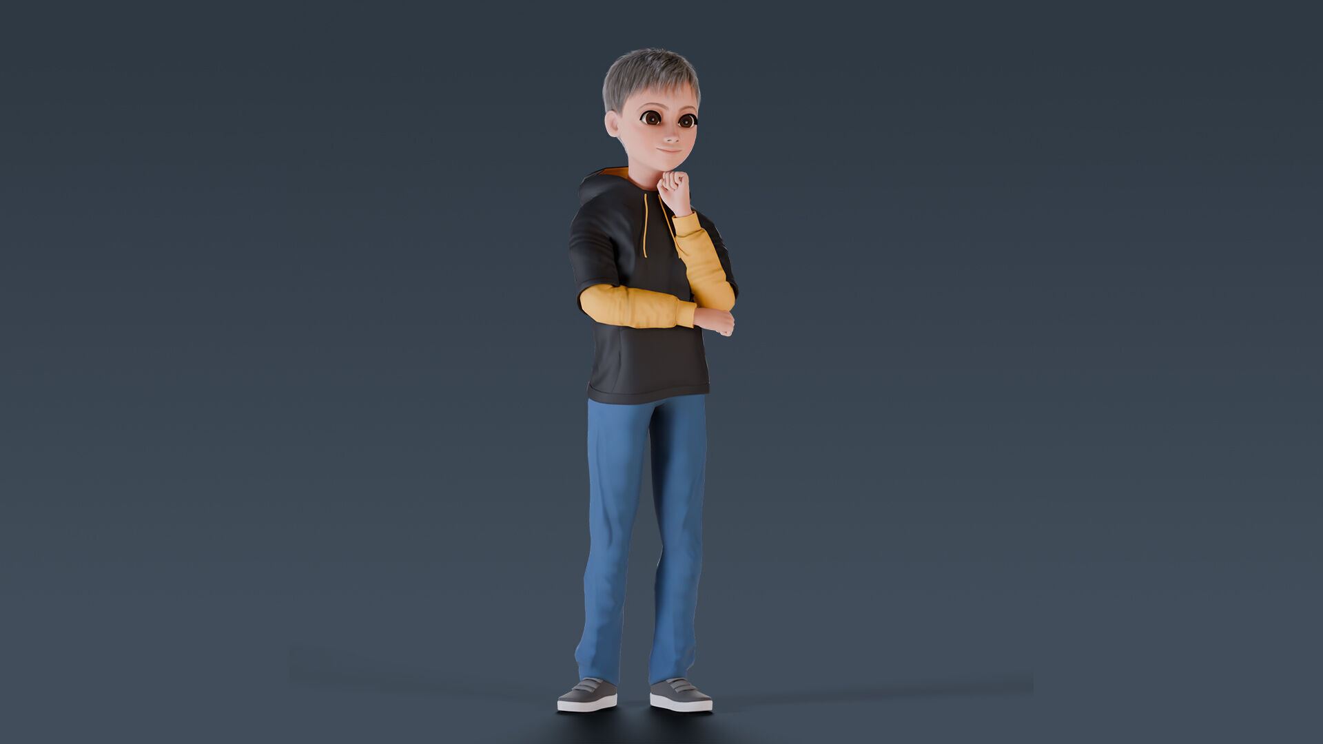 Cartoon Young Boy Rigged Free low-poly 3D model_13