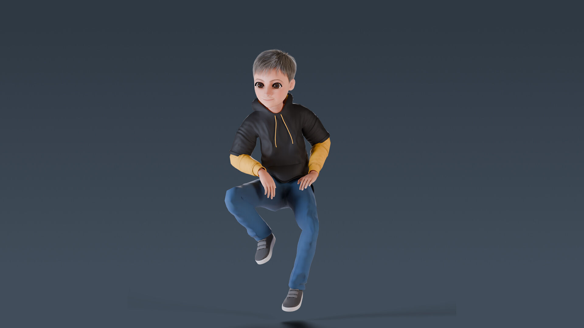 Cartoon Young Boy Rigged Free low-poly 3D model_8