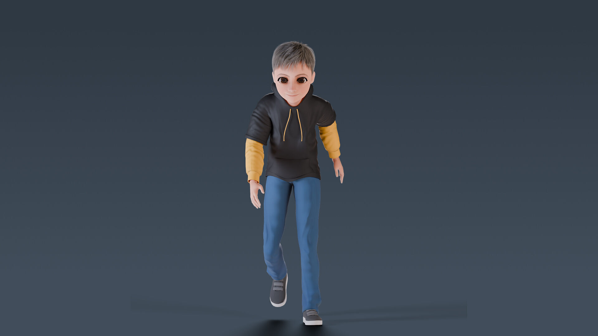 Cartoon Young Boy Rigged Free low-poly 3D model_10
