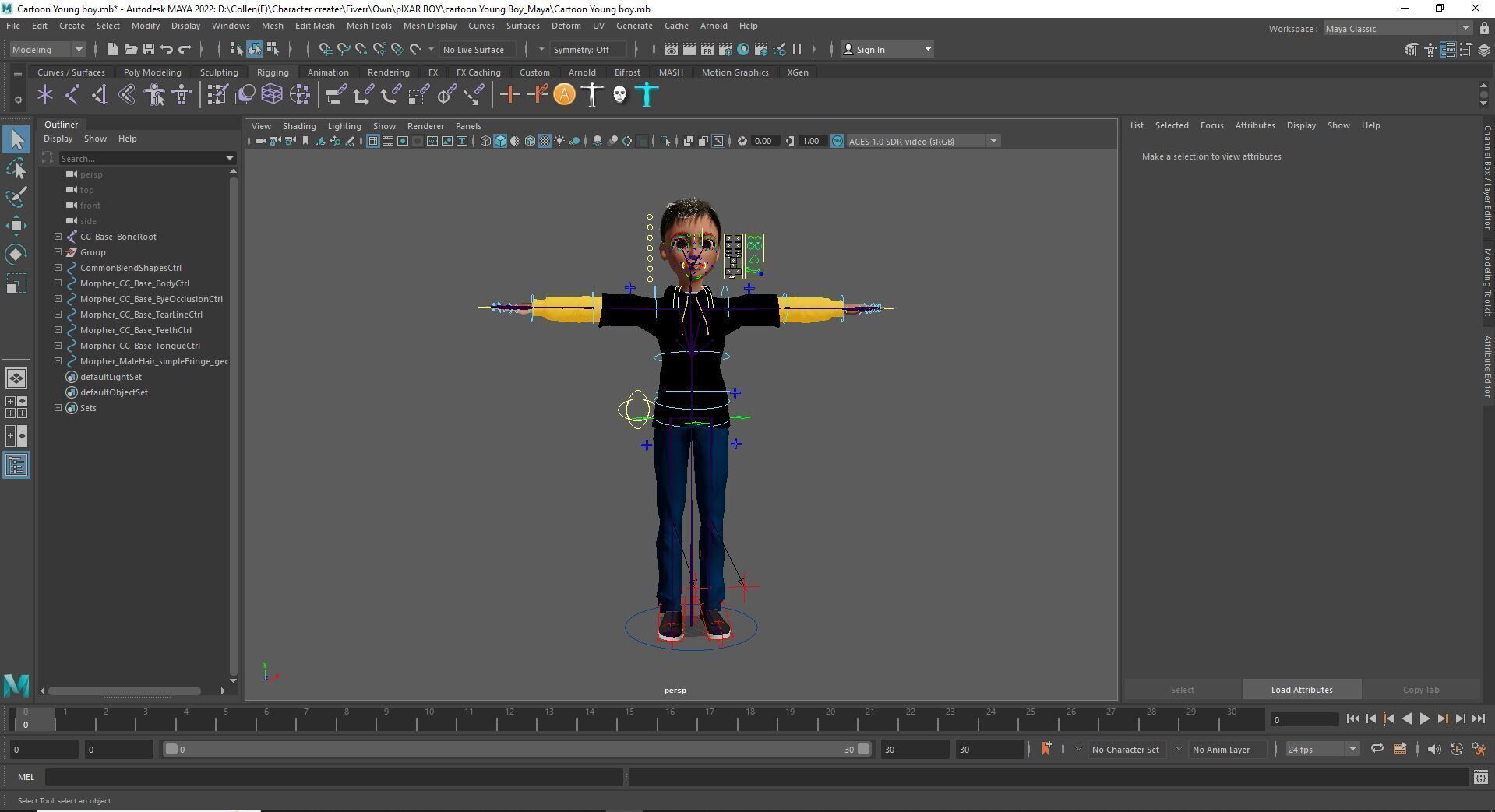 Cartoon Young Boy Rigged Free low-poly 3D model_23