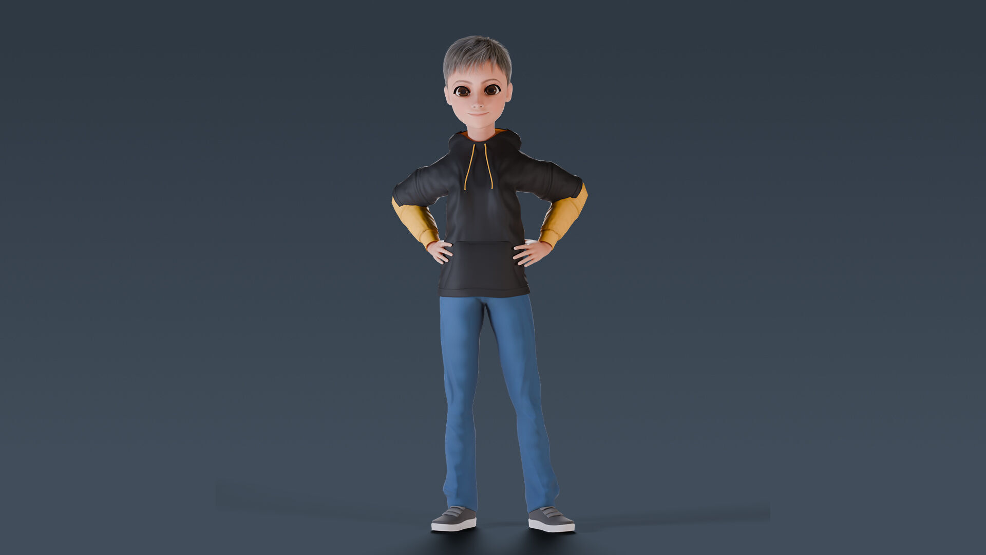 Cartoon Young Boy Rigged Free low-poly 3D model_7