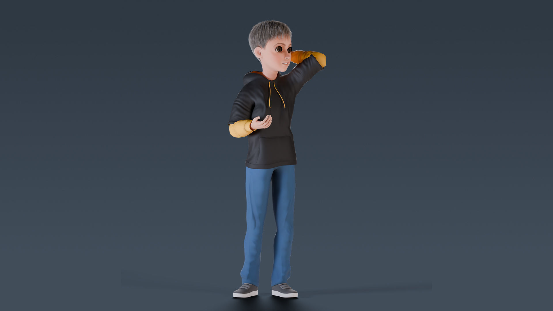 Cartoon Young Boy Rigged Free low-poly 3D model_14