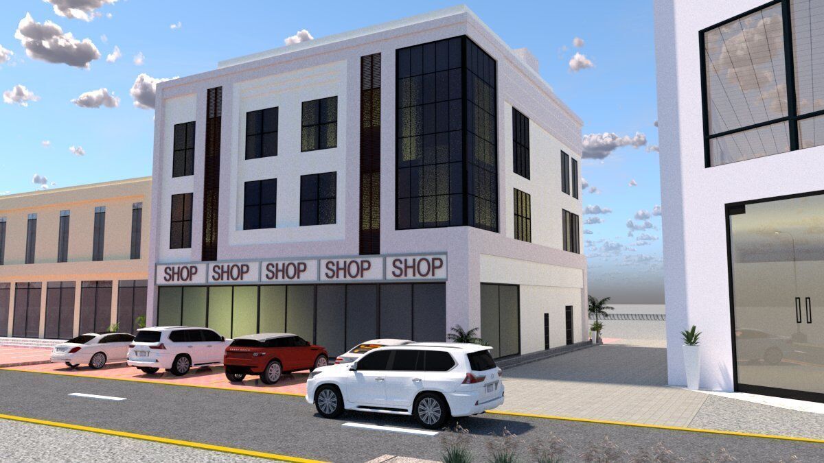 Contemporary Commercial Building A20 DWG SketchUp Model 3D model_1