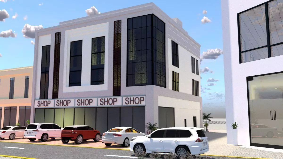 Contemporary Commercial Building A20 DWG SketchUp Model 3D model_0