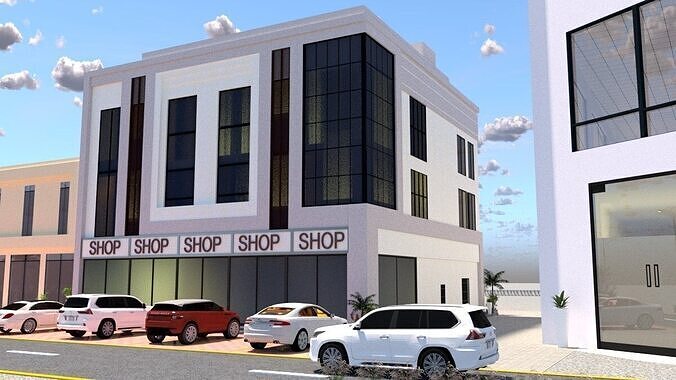 Contemporary Commercial Building A20 DWG  SketchUp Model 3D model