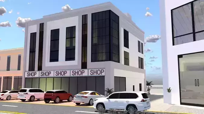 Contemporary Commercial Building A20 DWG  SketchUp Model
