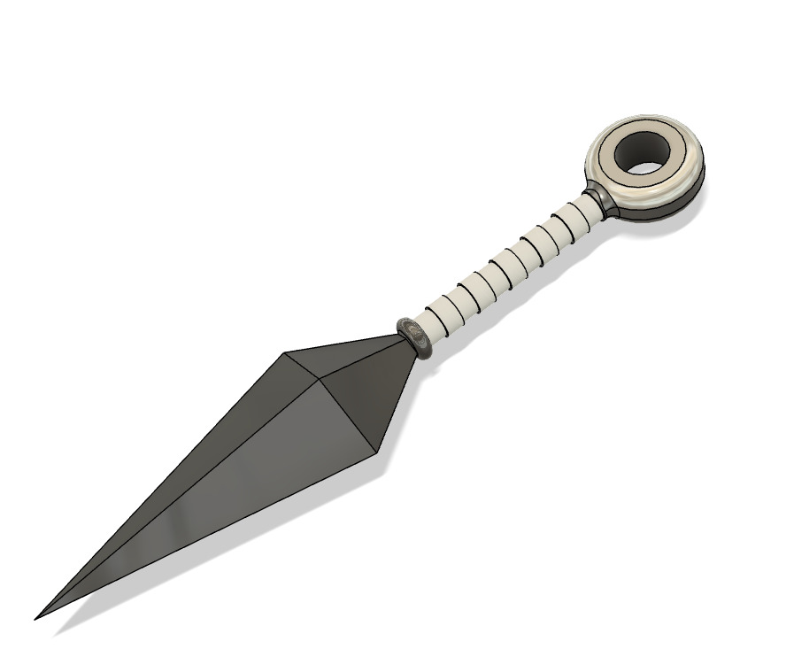 Kunai Knife 3D Model STL STEP Fusion 360 for Printing or Cosplay 3D print model_3