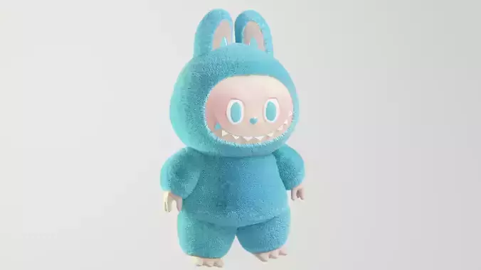 Labubu doll rigged model