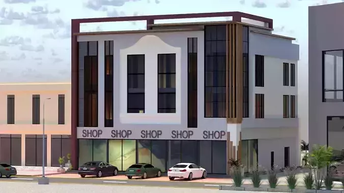 Contemporary Commercial Building A17 DWG and SketchUp