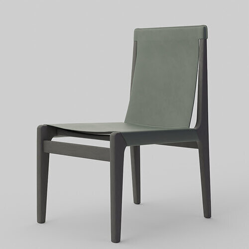 Burano Green Leather Sling Chair 3D model