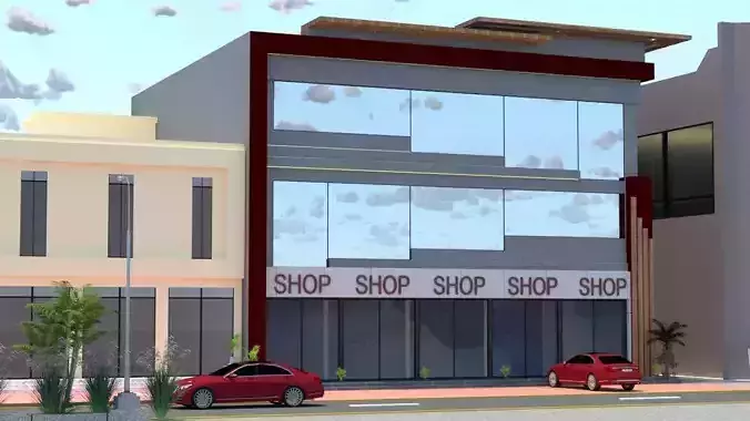 Modern Commercial Building A14 SketchUp and DWG Files