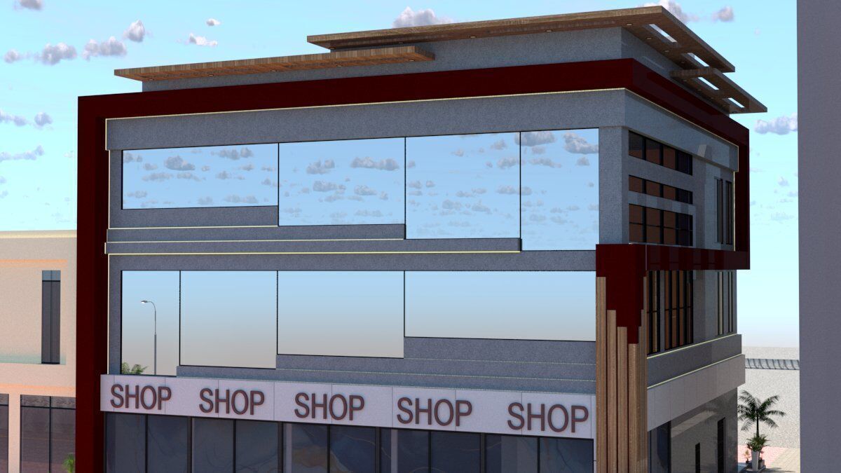 Modern Commercial Building A14 SketchUp and DWG Files 3D model_2
