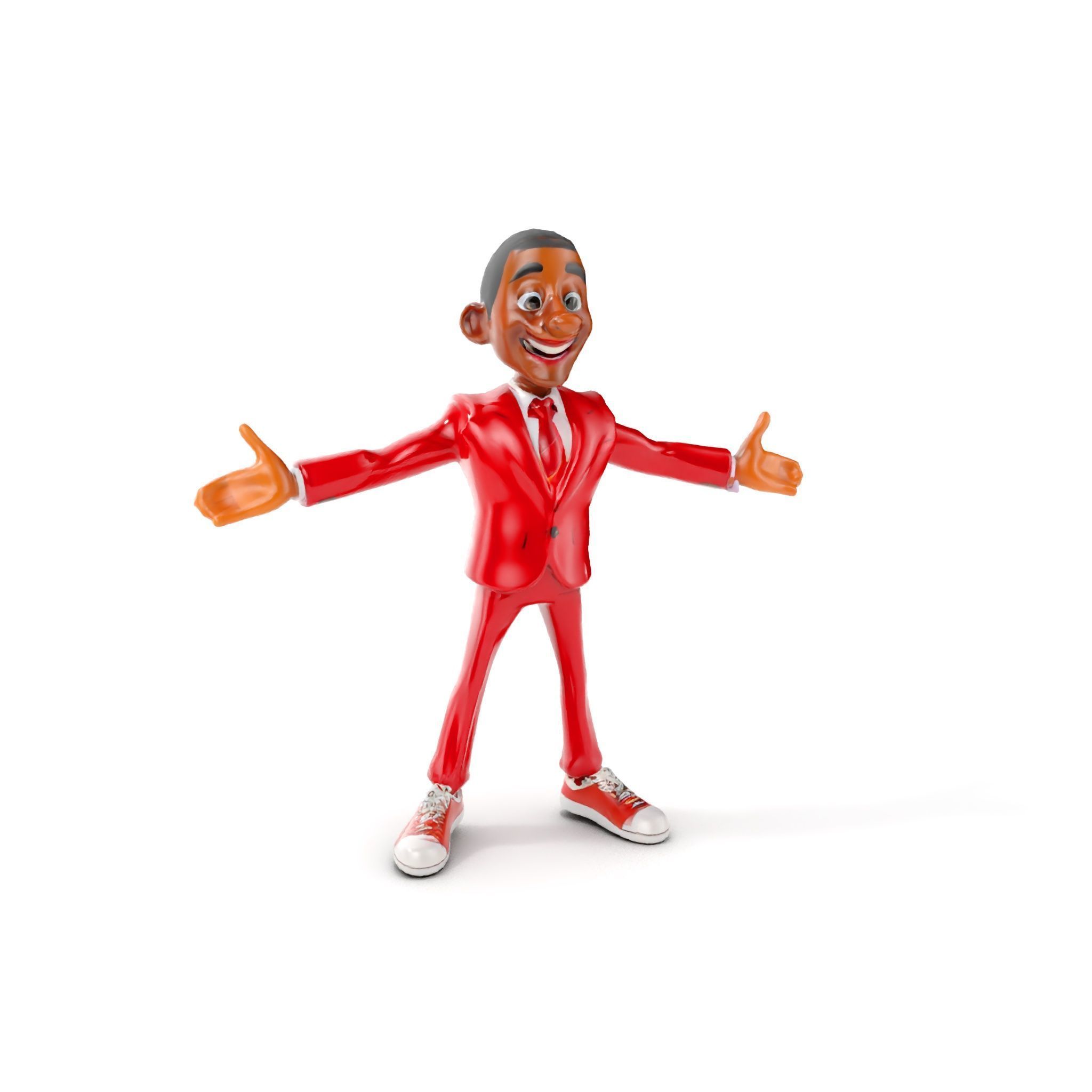 Red Suit Character Rigged and Animated for Games and VR Low-poly 3D model_15