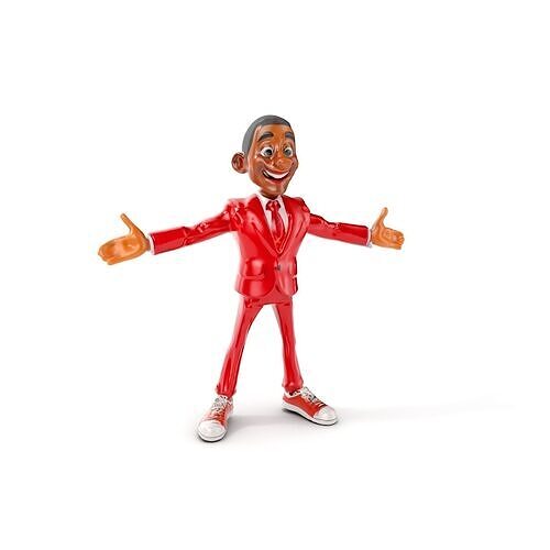 Red Suit Character Rigged and Animated for Games and VR Low-poly 3D model