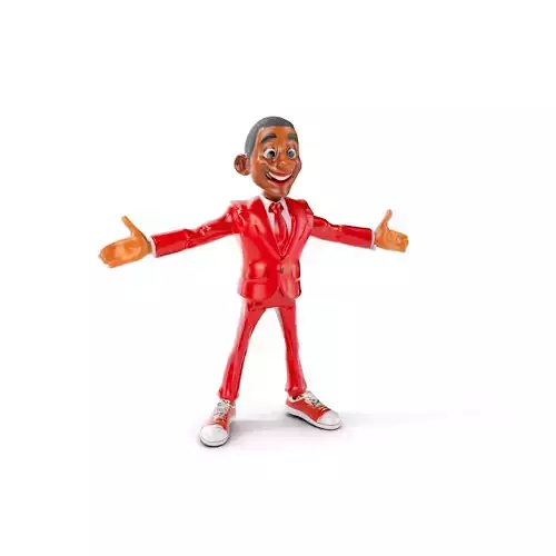 Red Suit Character Rigged and Animated for Games and VR