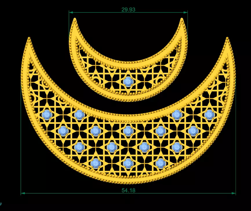 10 Hilal Moon Shaped Pendant Design Bundle 3D print model_0