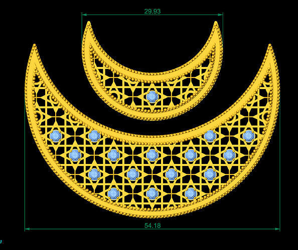 10 Hilal Moon Shaped Pendant Design Bundle 3D print model