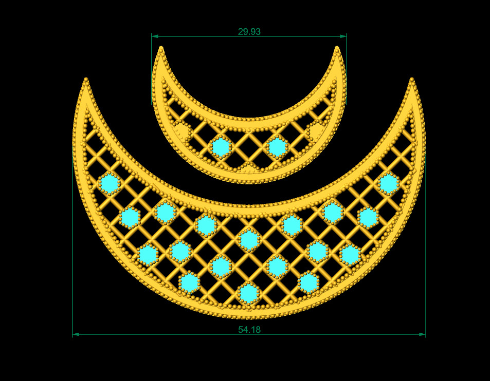 10 Hilal Moon Shaped Pendant Design Bundle 3D print model_3