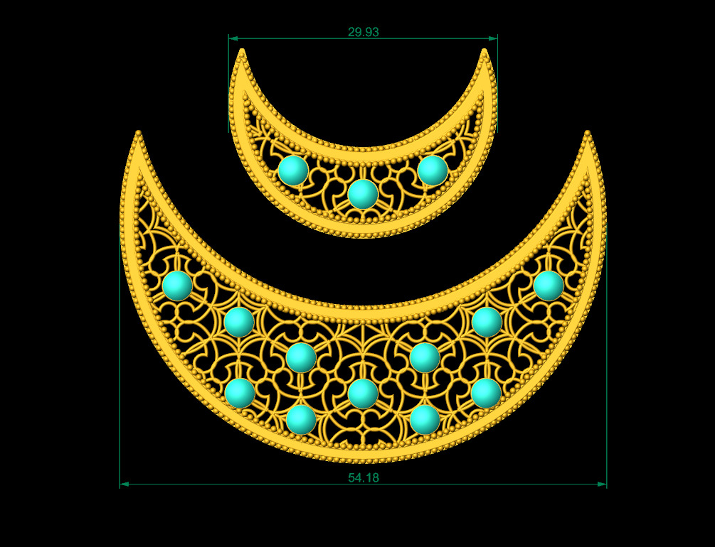 10 Hilal Moon Shaped Pendant Design Bundle 3D print model_2