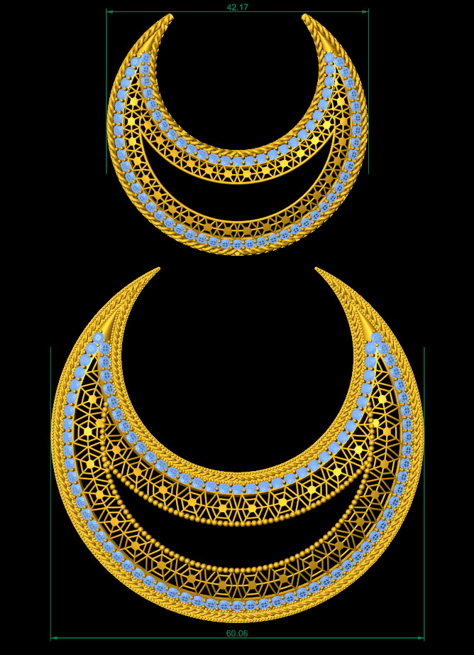 10 Hilal Moon Shaped Pendant Design Bundle 3D print model_4