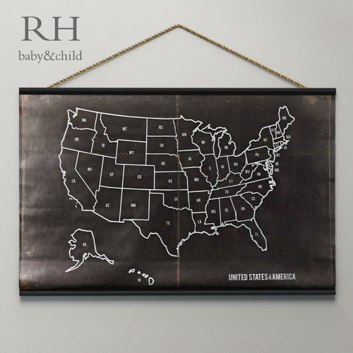 USA CHALKBOARD MAP 3D model