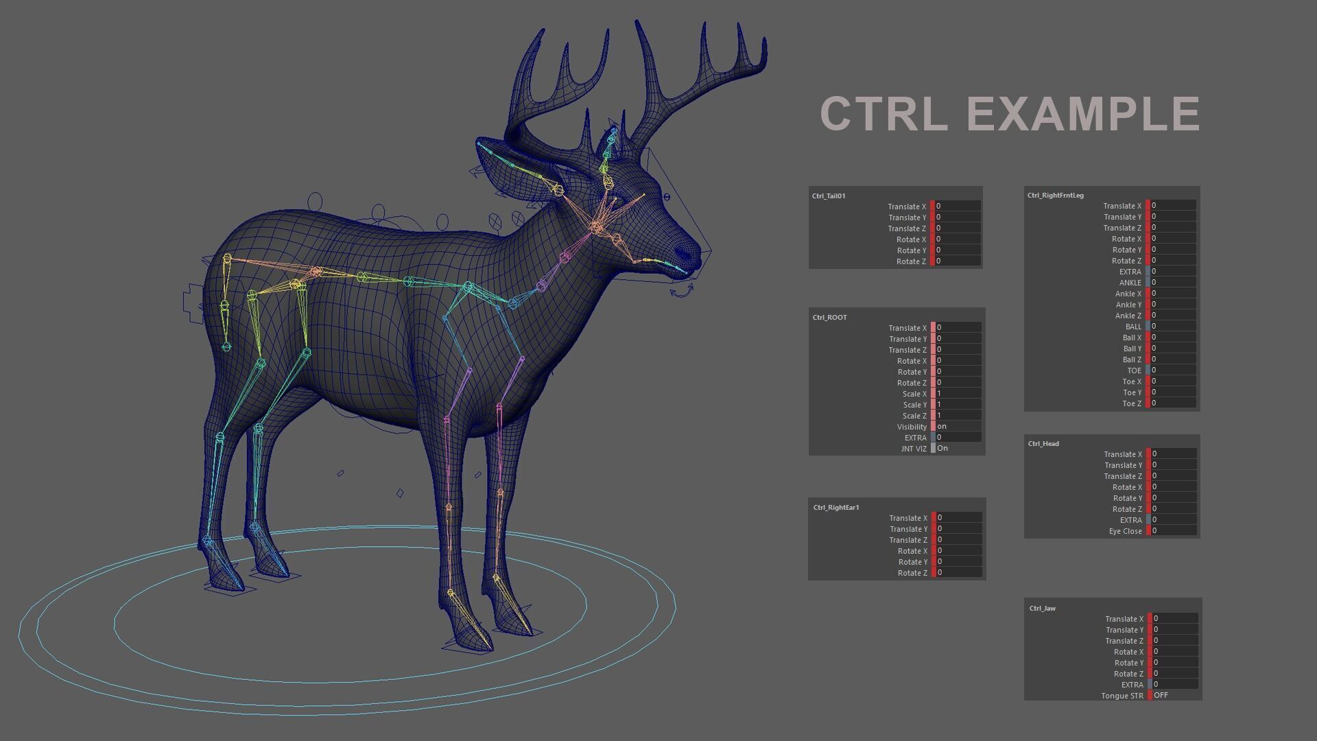 Deer 2 RIG XGEN CORE 3D model_16