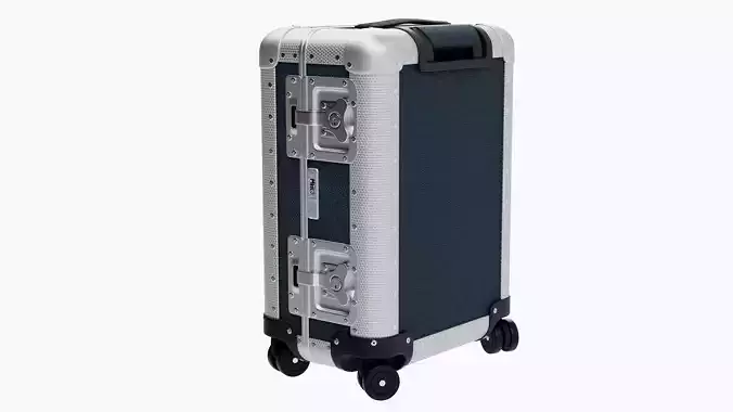 Trolley - Aluminum and Blue Leather - PBR 3D Model Low-poly 3D model