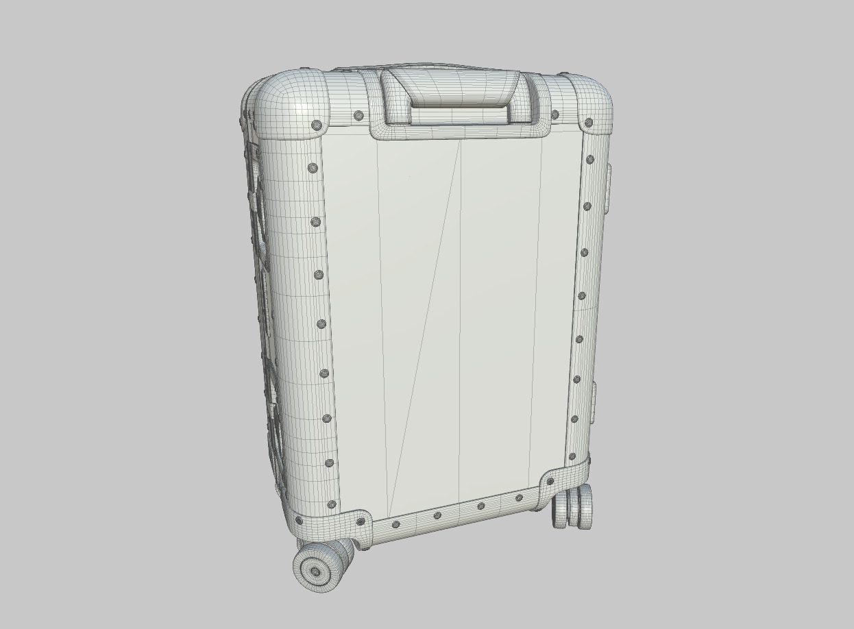 Trolley - Aluminum and Blue Leather - PBR 3D Model Low-poly 3D model_9