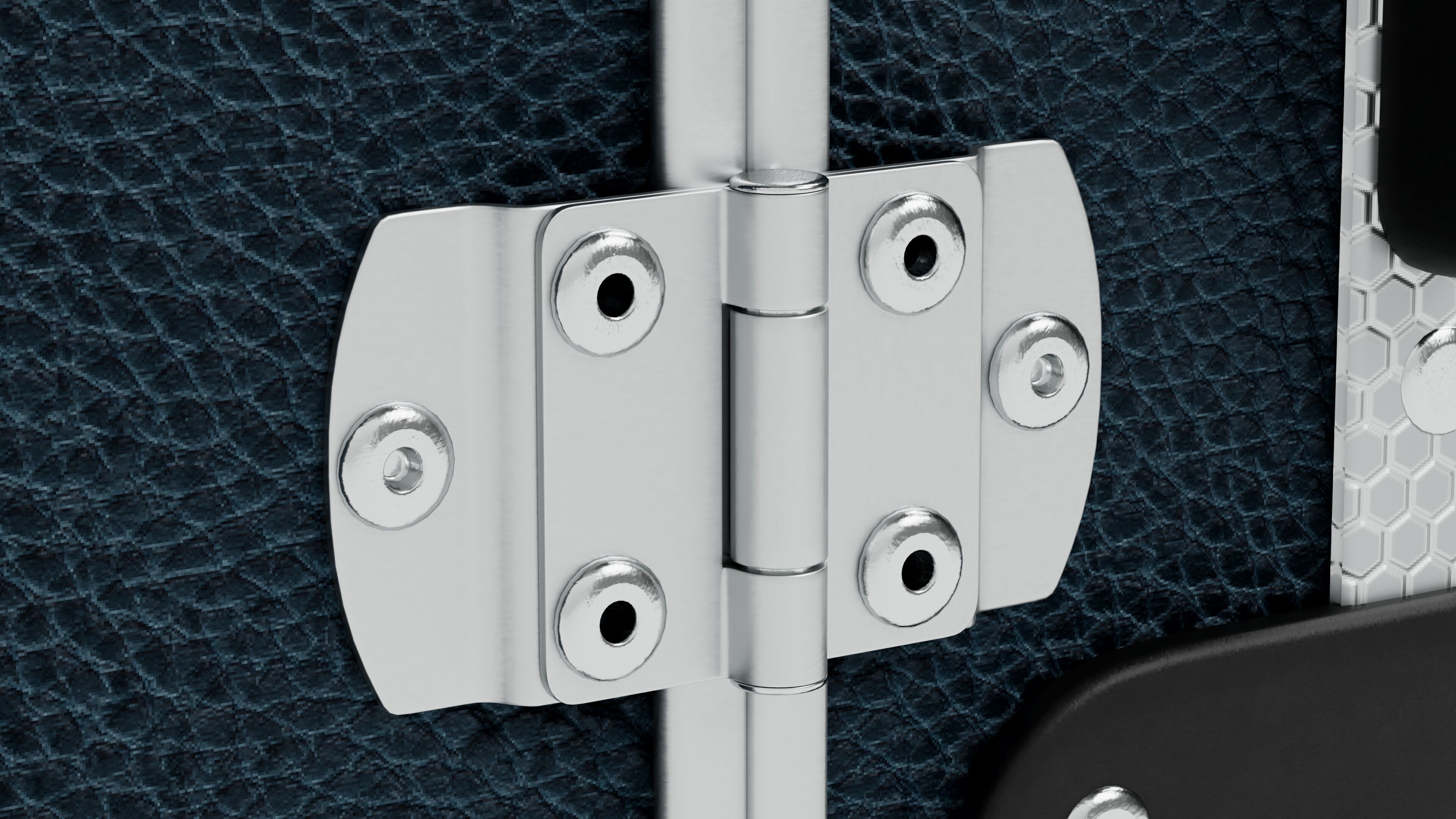 Trolley - Aluminum and Blue Leather - PBR 3D Model Low-poly 3D model_6