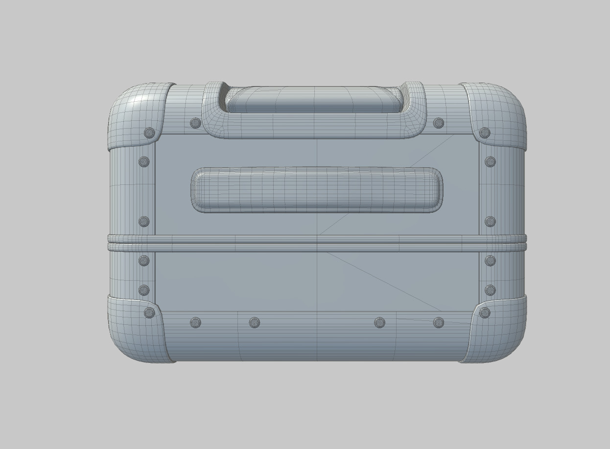 Trolley - Aluminum and Blue Leather - PBR 3D Model Low-poly 3D model_11