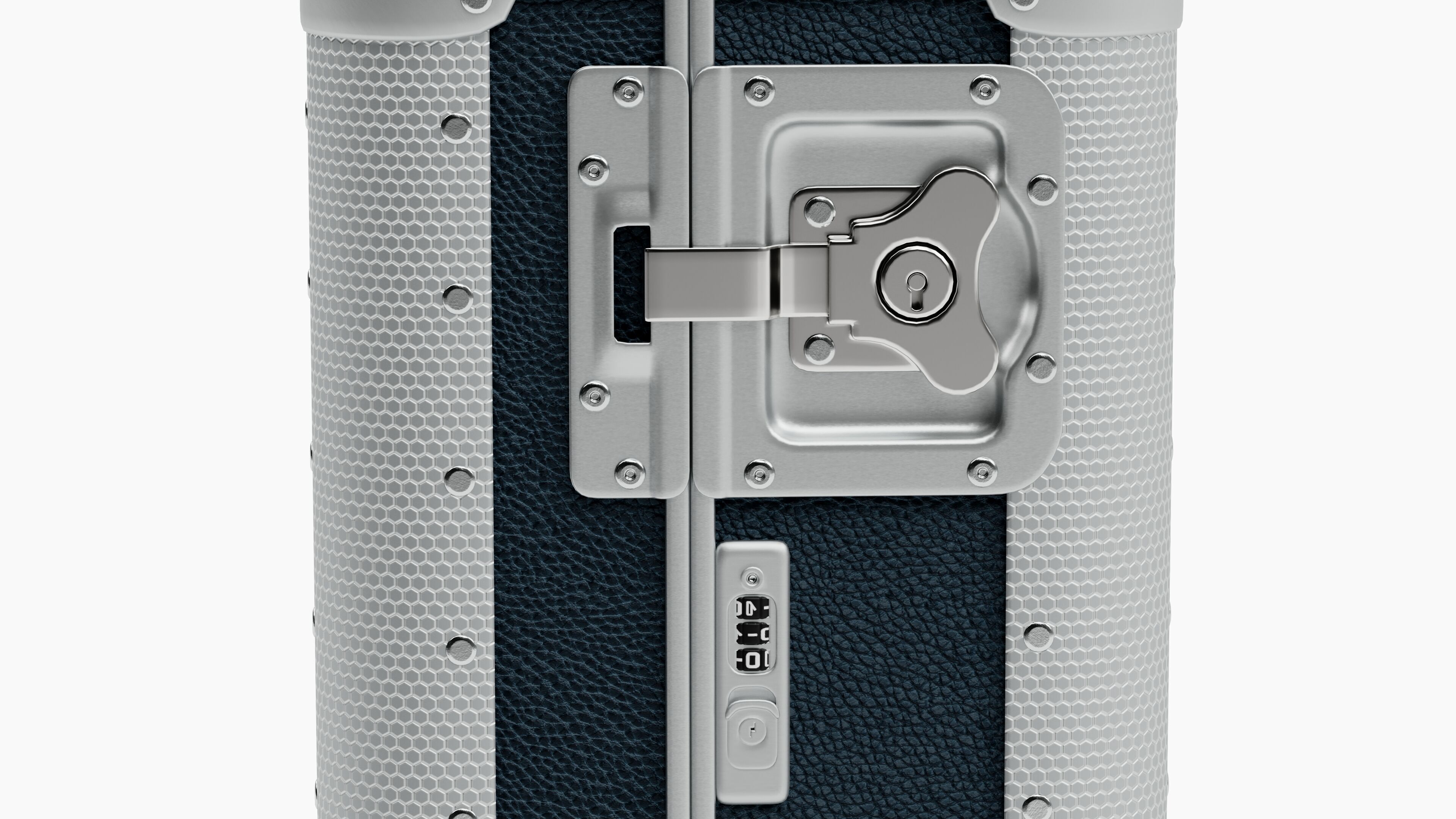 Trolley - Aluminum and Blue Leather - PBR 3D Model Low-poly 3D model_7