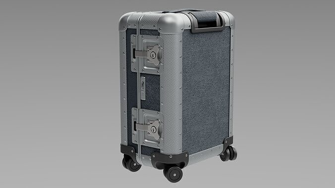 Trolley - Aluminum and Blue Leather - PBR 3D Model Low-poly 3D model