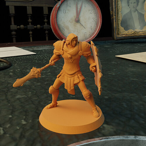 Achilles Miniature - Hero for DnD Pathfinder and Tabletop RPGs 3D print model