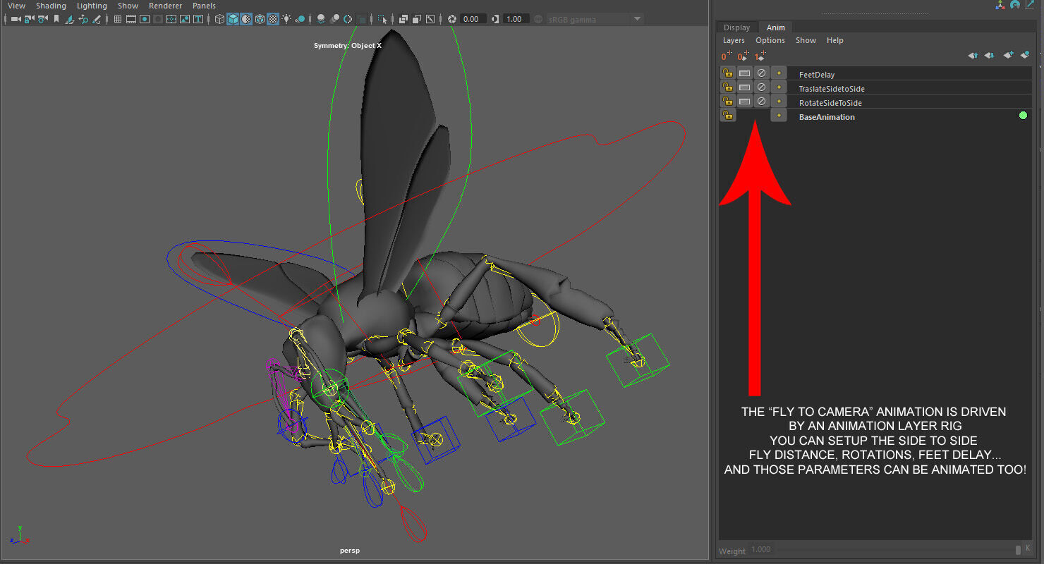 HONEYBEE XGEN CORE ANIMATED 3D model_7