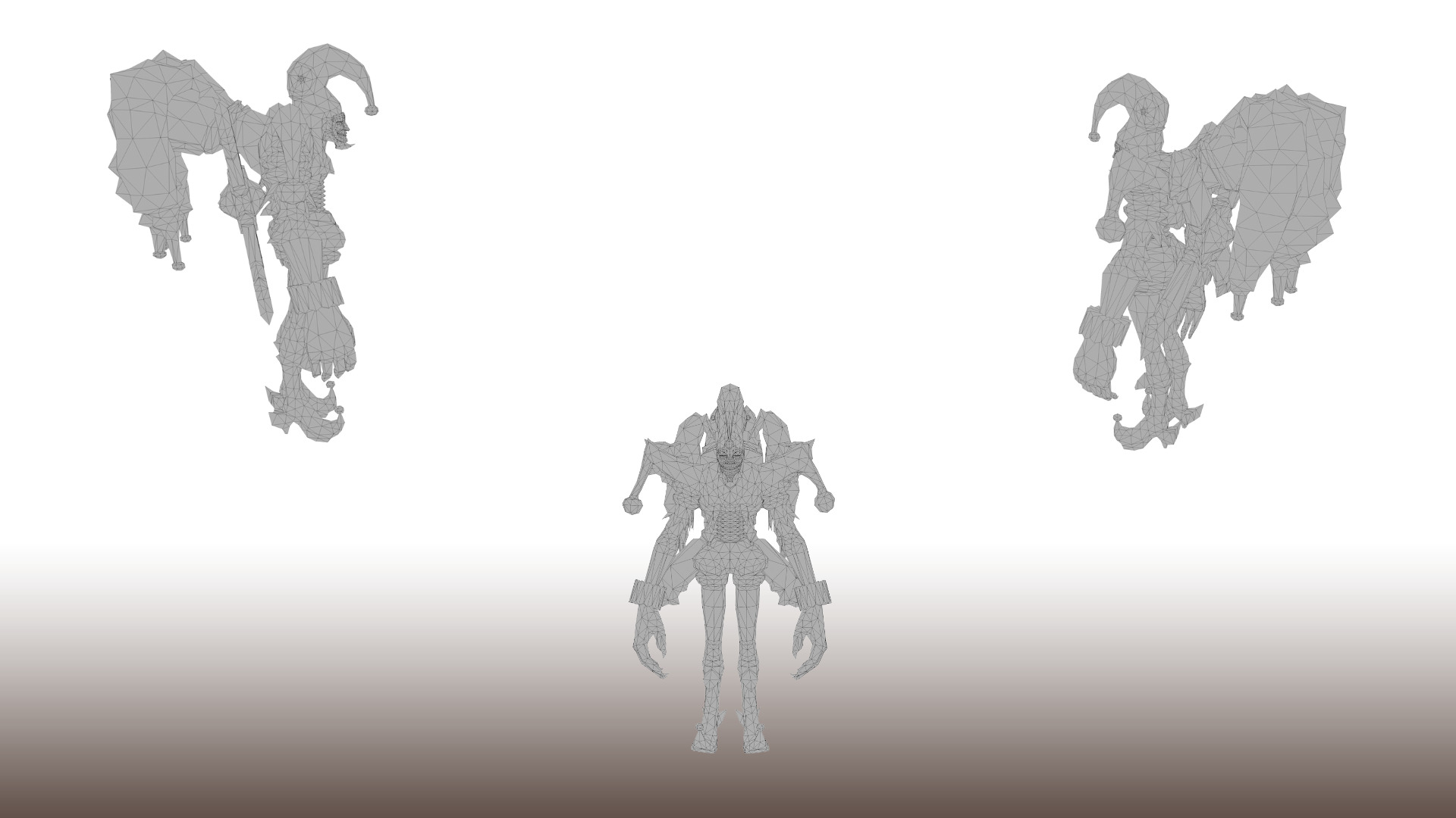 Fantasy Jester Demon 3D Character Game Ready C4D FBX OBJ Low-poly 3D model_5