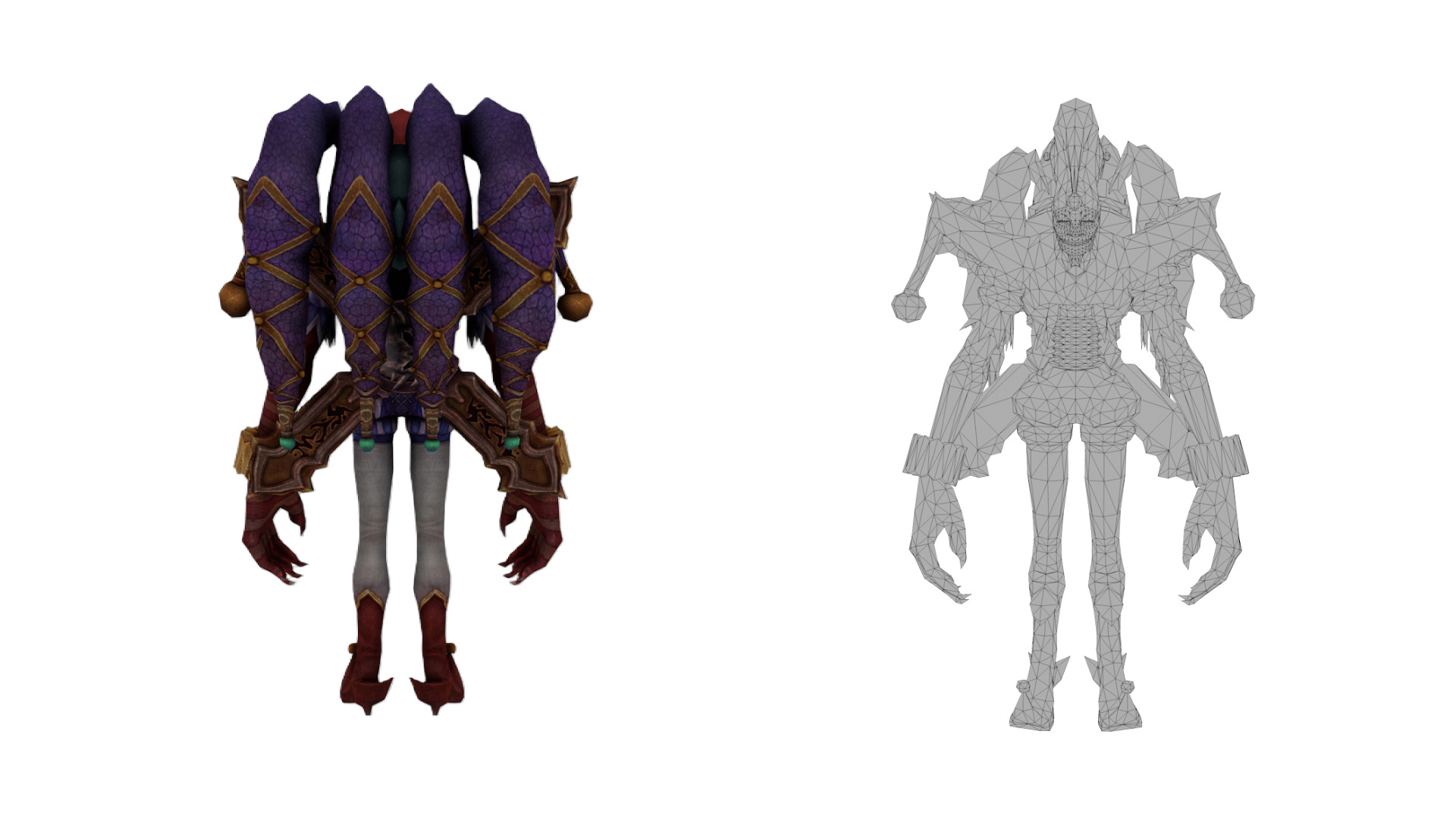 Fantasy Jester Demon 3D Character Game Ready C4D FBX OBJ Low-poly 3D model_4