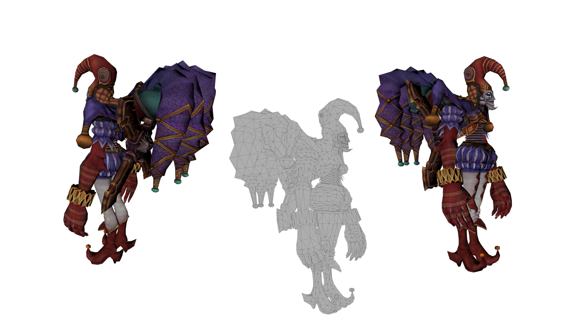 Fantasy Jester Demon 3D Character Game Ready C4D FBX OBJ Low-poly 3D model_3