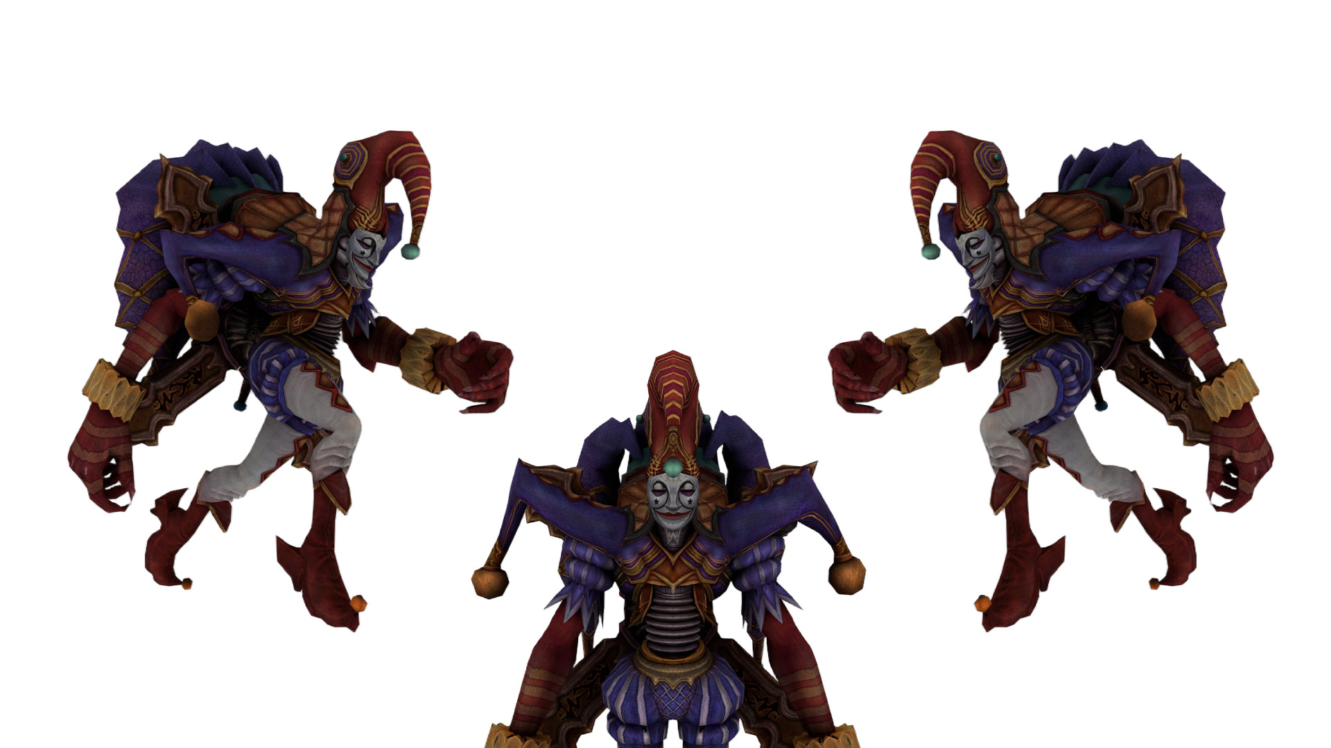 Fantasy Jester Demon 3D Character Game Ready C4D FBX OBJ Low-poly 3D model_2