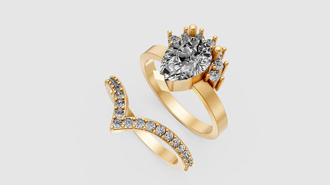  Set Crown Rings  3D print model