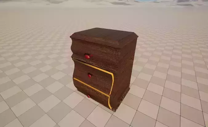 3D interior - bedside table 