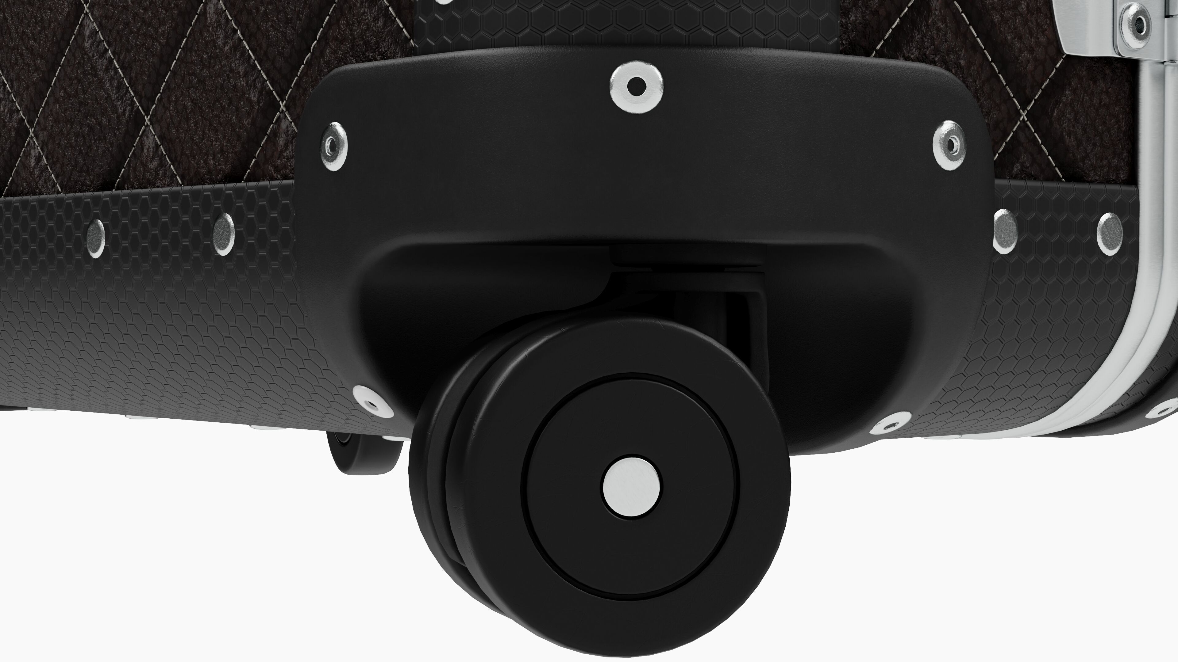 Luxury Travel Trolley -  Quilted Black Leather - PBR 3D Model Low-poly 3D model_5