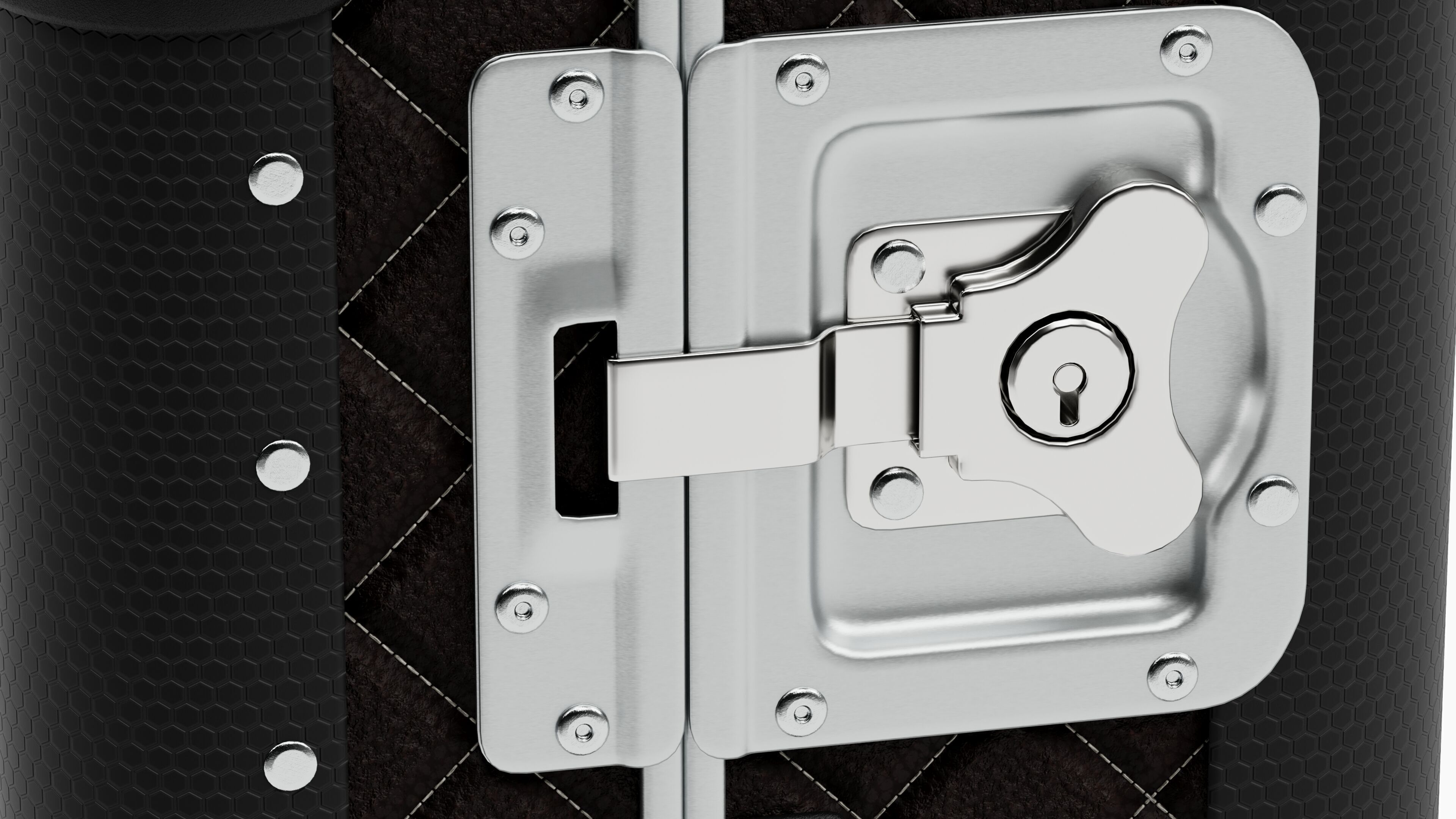 Luxury Travel Trolley -  Quilted Black Leather - PBR 3D Model Low-poly 3D model_8