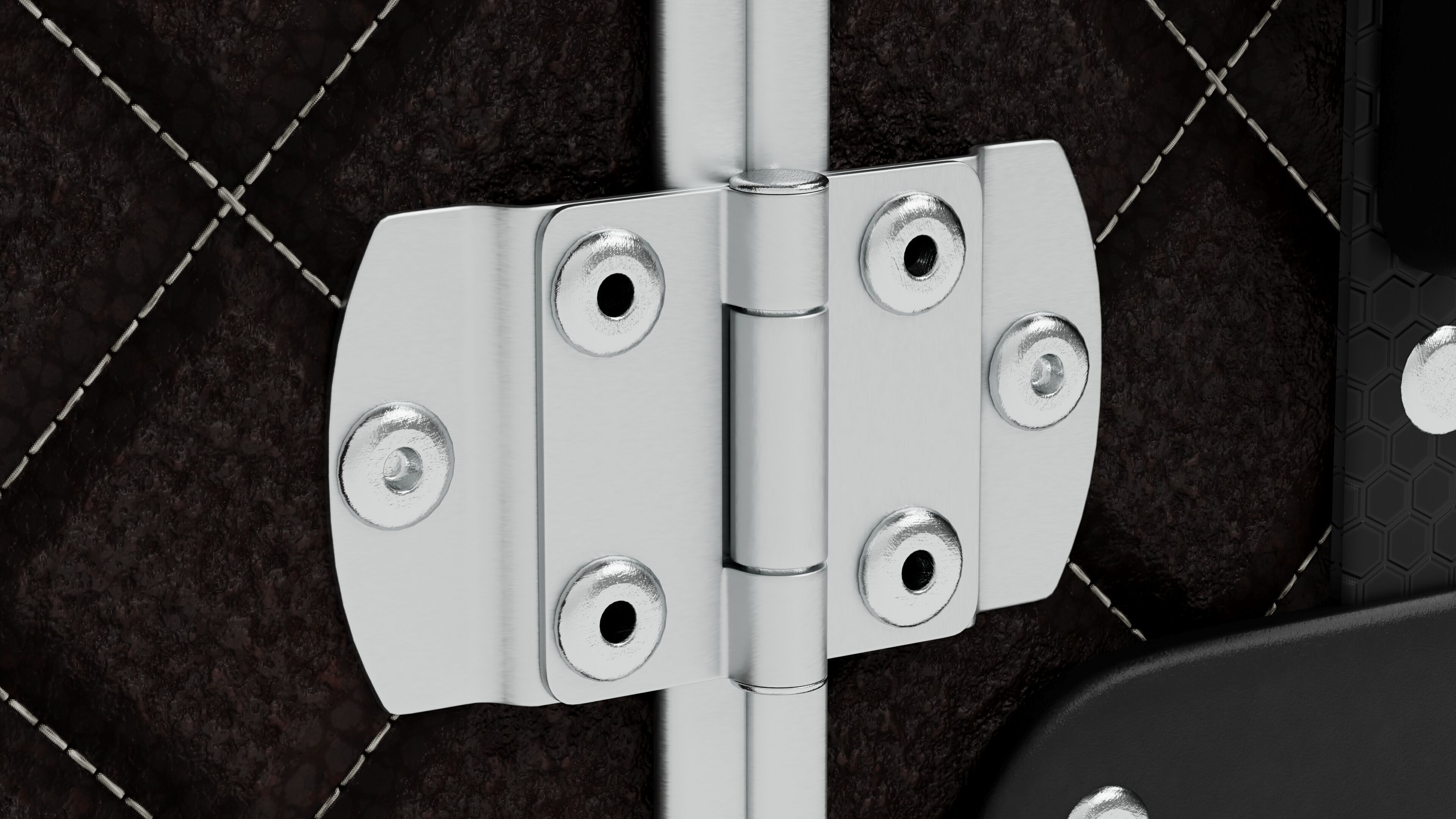 Luxury Travel Trolley -  Quilted Black Leather - PBR 3D Model Low-poly 3D model_6