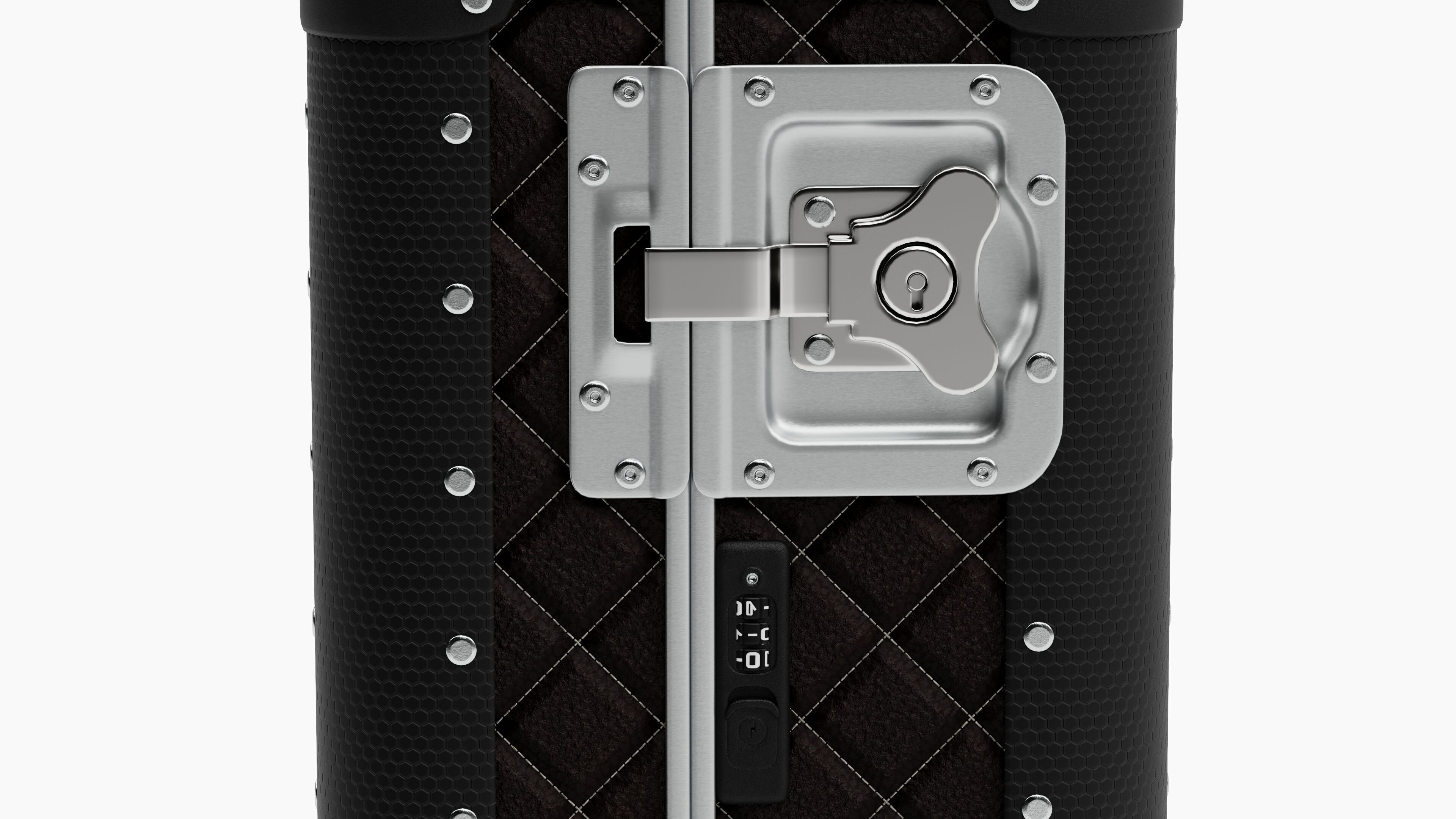 Luxury Travel Trolley -  Quilted Black Leather - PBR 3D Model Low-poly 3D model_7